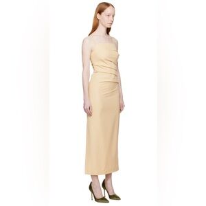 Wynn Hamlyn Martha Beige MIDI dress